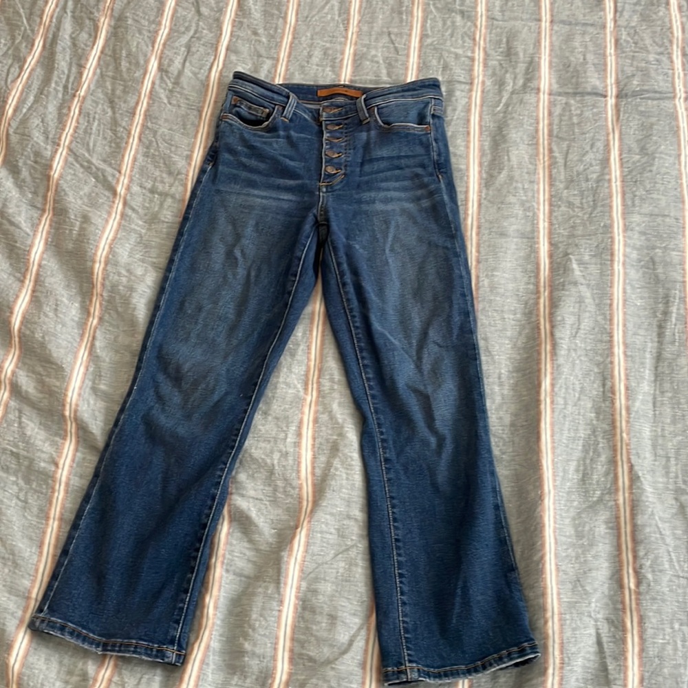 Joe's Jeans Dark Blue Button-Fly Cropped Ankle Jeans